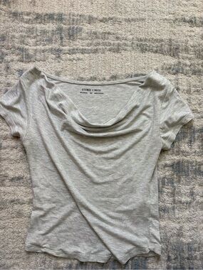 Urban Outfitters Light Gray Cowl Neck Short Sleeve Tee